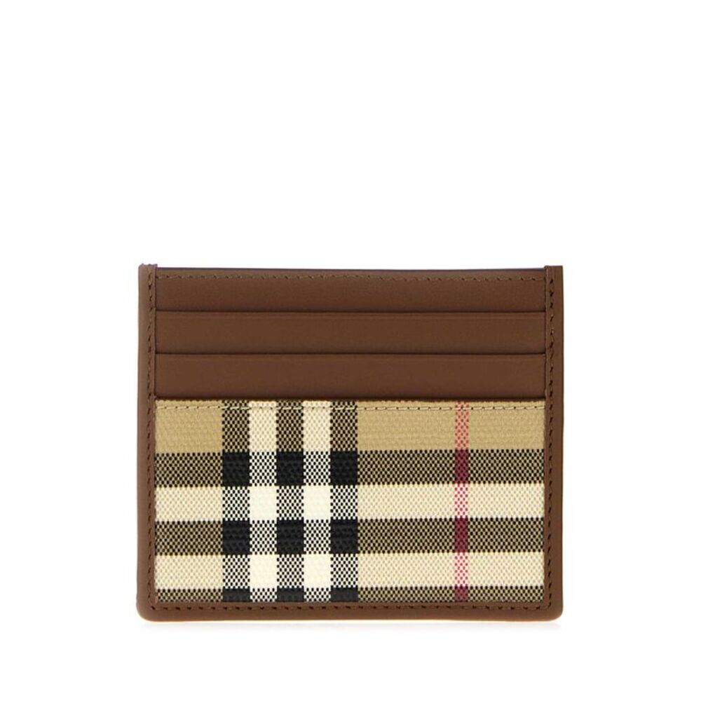 Burberry Men Printed Canvas And Leather Card Holder